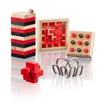 Mini társajáték szett ördöglakattal és Jengával - 5 :1 -ben társasjáték - fajáték - 92209