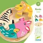 Formaillesztő, formaberakó, fa puzzle - Oroszlán körjátéka - Rondo Leo