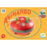 Djeco: Animambo Játékhangszer - Rezgőnyelves acél dob, 8 hangú, piros - Red Metal Tongue Drum - DJ06039