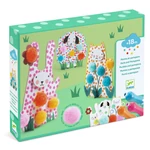 Djeco: Design by - Képalkotás, pöttyök és pomponok - A fűben - Dots and Pompoms – In the Grass - DJ00965