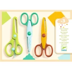 Djeco: Design by Kreatív eszközök - 3 Nagyon csalafinta ollóm! - sima, cikk-cakkos, hullámos - My 3 Big Scissors! - DJ00966