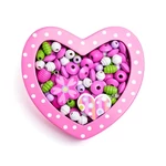 Gyöngyfűző készlet - rózsaszín szivecske