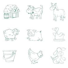Játék nyomda és fogantyús puzzle - háziállatok - fajáték