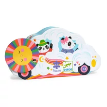 Djeco Formadobozos puzzle - Felhő autó, 16 db-os - Cloud car