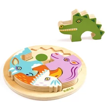 Formaillesztő, formaberakó, fa puzzle - Kroko körjátéka - Rondo Croco