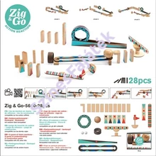 Djeco Zig &amp; Go  fa építőjáték - logikai fajáték - Gurulás és borulás DJ5640