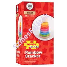 BigJigs montessori torony -  szivárvány színű fajáték 