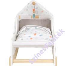 Játék baba bölcső - babaágy baldachinnal, ágyneművel