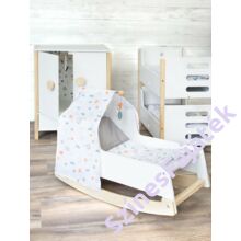 Játék baba bölcső - babaágy baldachinnal, ágyneművel