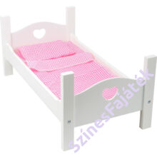 Játék babaágy ágyneművel  fehér 