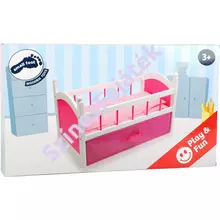 Játék babaágy ágyneműtartóval és ágyneművel - rózsaszín