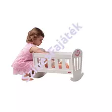 Játék babaágy - baba bölcső ágyneművel - fajáték - Chi chi cica -