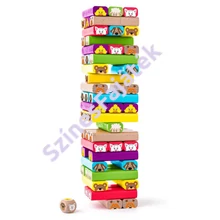 Woody állatos jenga - színes jenga -  fajáték 