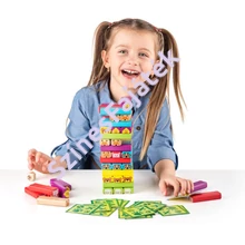 Woody állatos jenga - színes jenga -  fajáték 