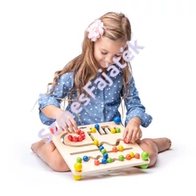 Woody montessori golyóvezető játék - írás előkészítő
