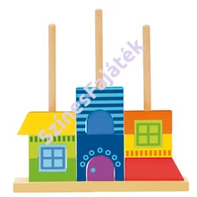  montessori torony, fajáték, fejlesztő játék, építőkocka,