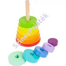 Montessori torony -  szivárvány színű fajáték