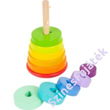 Montessori torony -  szivárvány színű fajáték