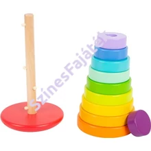 Montessori torony -  szivárvány színű fajáték