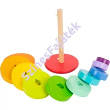 Montessori torony -  szivárvány színű fajáték