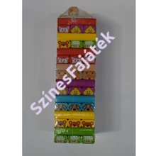 Woody állatos jenga - színes jenga -  fajáték 