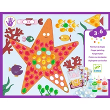 Djeco: Design by Ujjfestés - Pöttyök és tengeri herkentyűk - Finger painting, Dots and fish