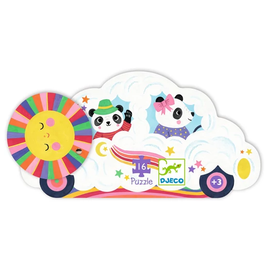 Djeco Formadobozos puzzle - Felhő autó, 16 db-os - Cloud car