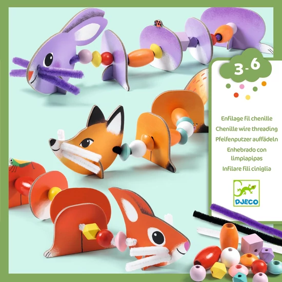 Fűzős játék - Cuki erdei állatok - Cute animals