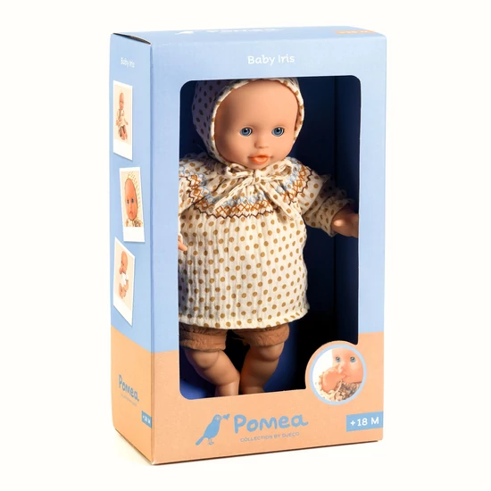 Djeco: Pomea Játékbaba - Irisz, 32 cm - Baby Iris - DJ07879 - csomagolásában