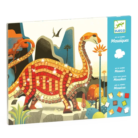 Djeco: Design by Mozaikkép készítés - Káprázatos Dínók - Dinosaurs - DJ08899