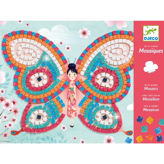 Djeco: Design by Mozaikkép készítés - Pillangó kisasszonyok - Butterflies - DJ08898