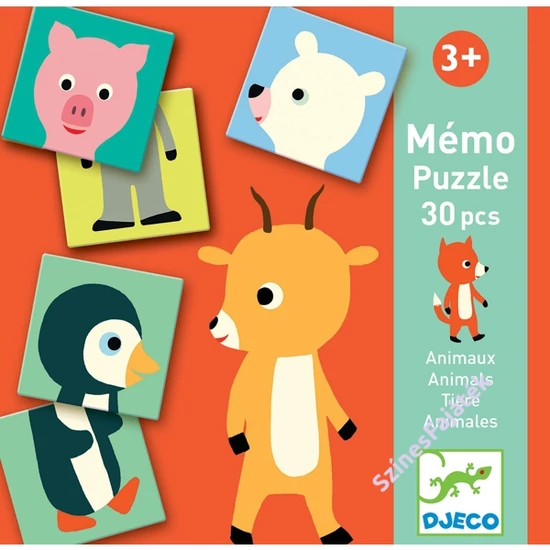 memória és puzzle játék - állatos - Djeco
