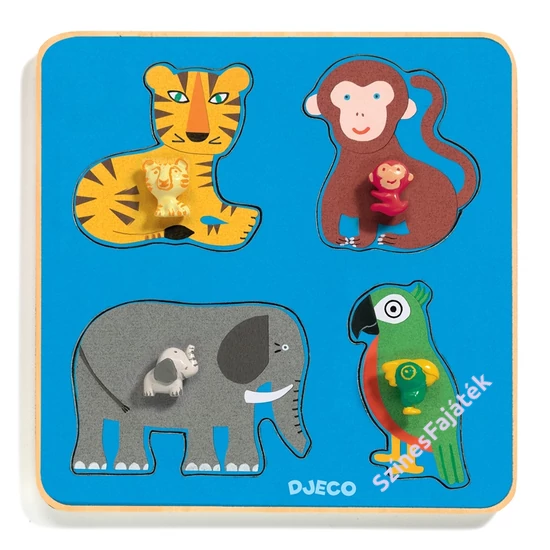 Djeco fogantyús puzzle - dzsungel állata