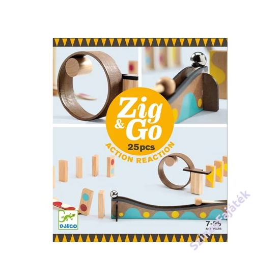 Djeco Zig & Go  fa építőjáték - logikai fajáték - Csengetés