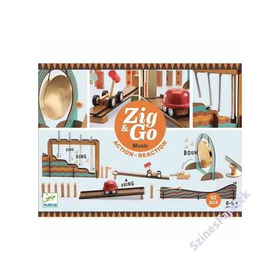 Djeco Zig &amp; Go kreatív, fa építőjáték - Zenebona