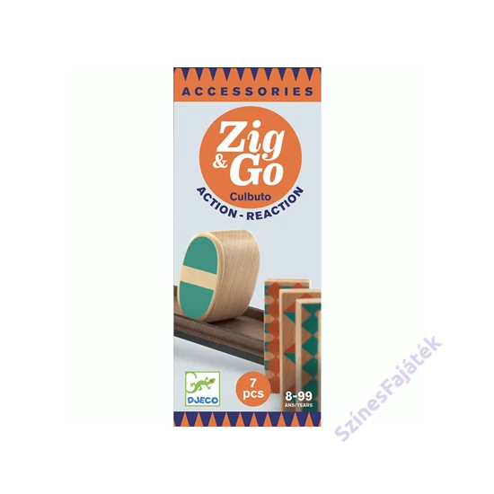 Djeco Zig & Go  fa építőjáték - logikai fajáték - Gurulás - DJ5648