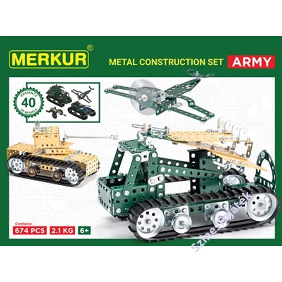 Fém építőjáték készlet - Harckocsik - Merkur - M1129