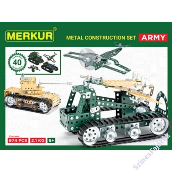 Fém építőjáték készlet - Harckocsik - Merkur - M1129