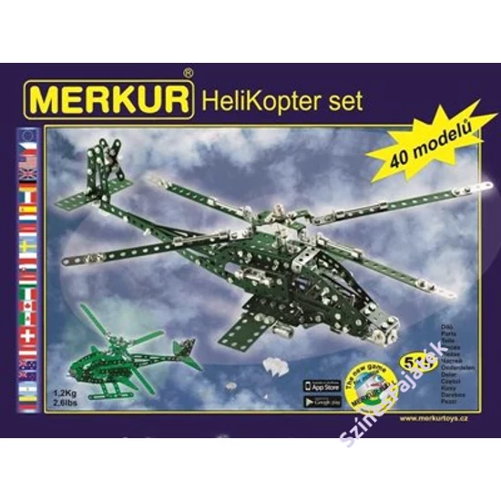 Fém építőjáték készlet - Helikopterek - Merkur - M3376