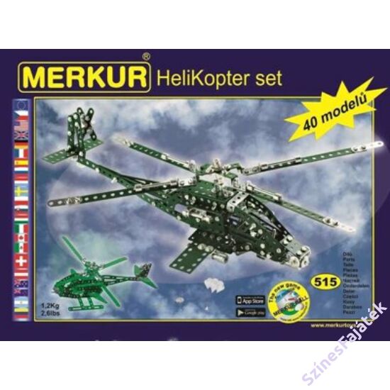 Fém építőjáték készlet - Helikopterek - Merkur - M3376