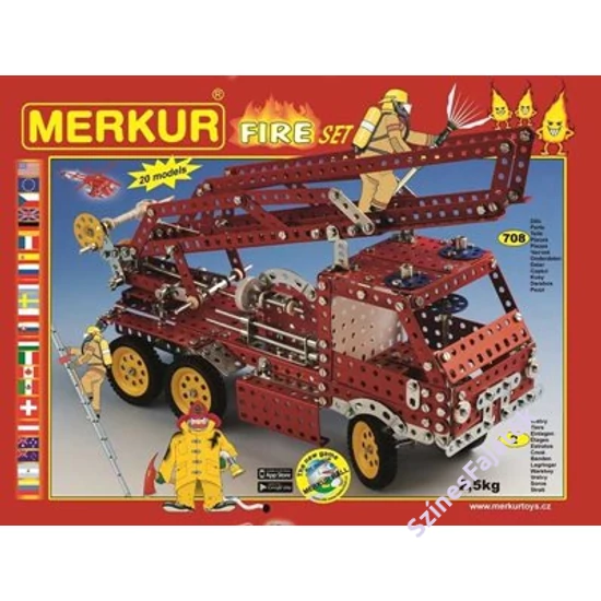 Fém építőjáték készlet - Tűzoltók - Merkur - M3314