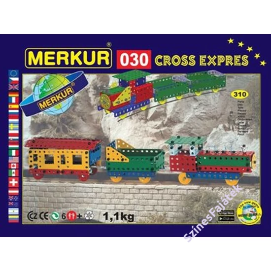 Fém építőjáték készlet - Vonatok - Merkur030 - M0306