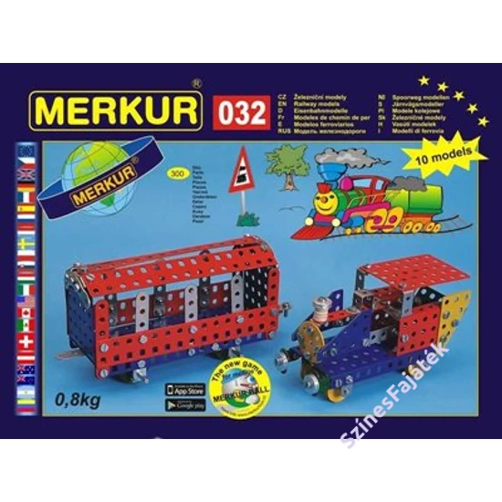 Fém építőjáték készlet - Vonatok - Merkur032 - M0320