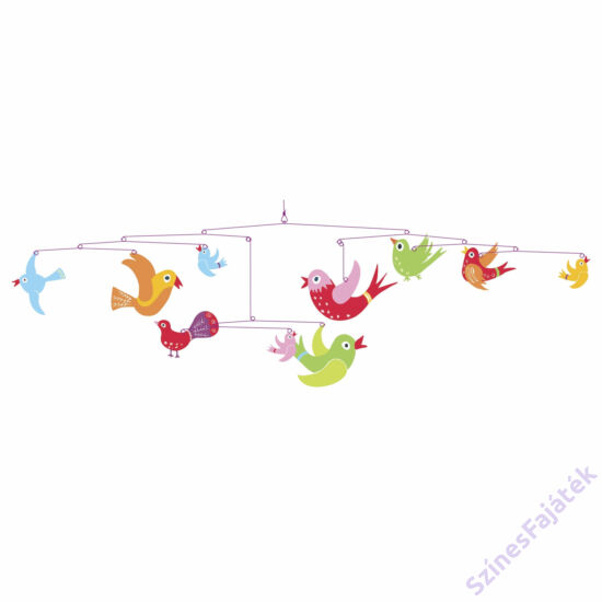 Djeco függődísz - gyerekszoba dekor  - Színes madarak 