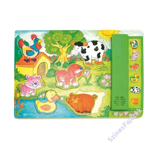 háziállatok a kertben formaválogató puzzle hagokkal