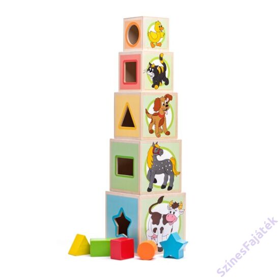 Montessori torony - toronyépítő kocka 